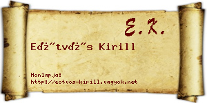 Eötvös Kirill névjegykártya